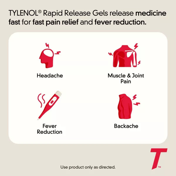 Tylenol Extra Strength Pain Reliever & Fever Reducer Rapid Release Gelcaps - Acetaminophen