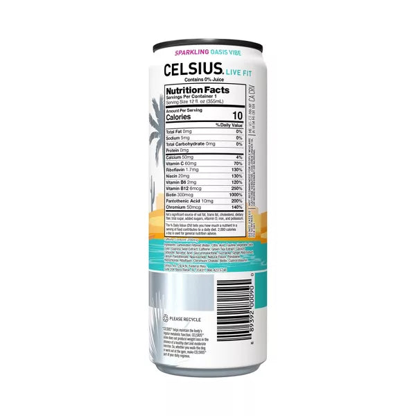 Celsius Sparkling Oasis Vibe Energy Drink - 12 fl oz Can