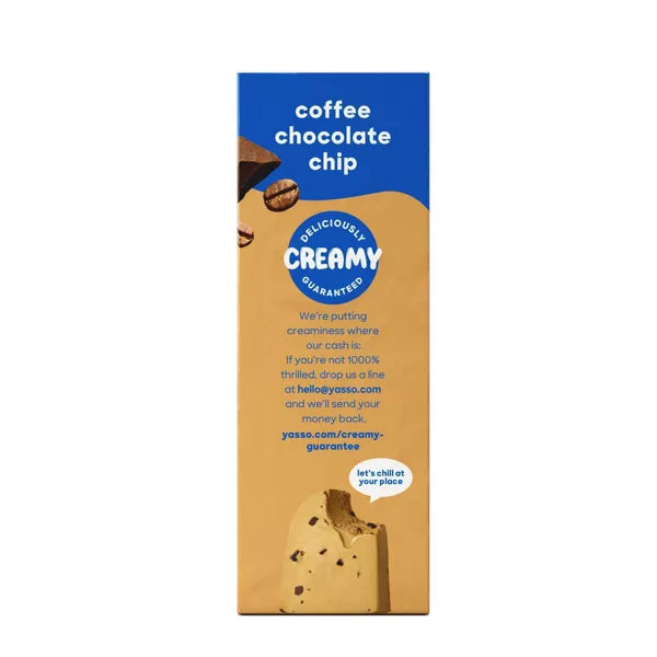 Yasso Frozen Greek Yogurt - Coffee Chocolate Chip Bars - 4ct