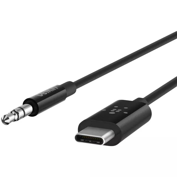 Belkin® RockStar™ 3.5 mm to USB-C® Audio Cable, 3 Feet in Black