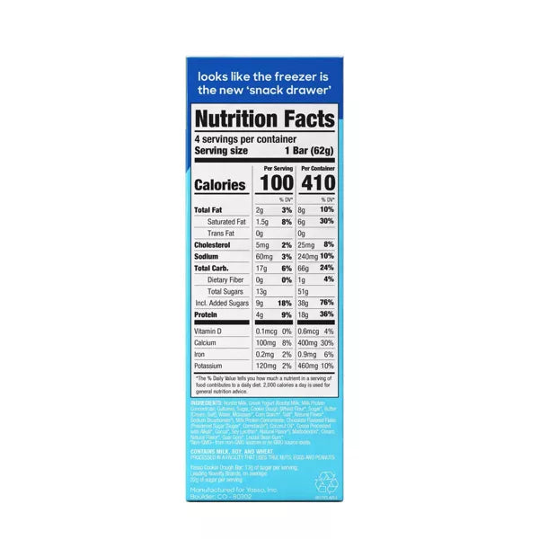 Yasso Frozen Greek Yogurt - Chocolate Chip Cookie Dough Bars - 4ct