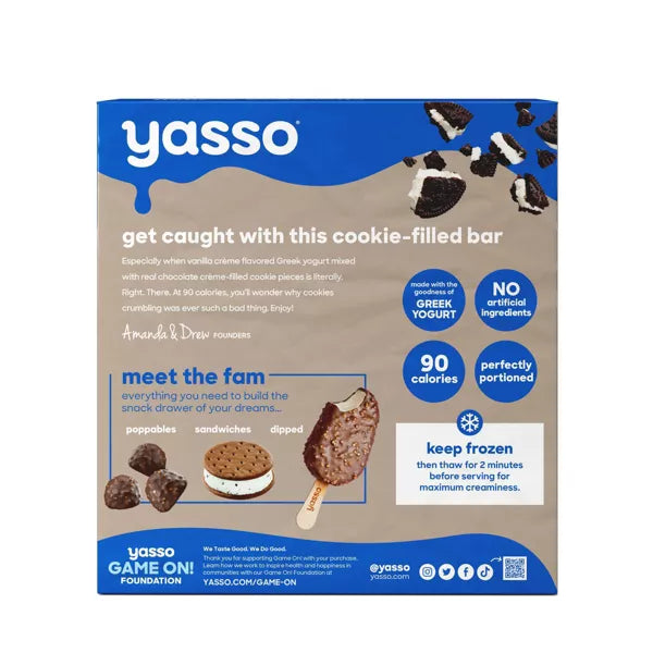 Yasso Frozen Greek Yogurt - Cookies 'n Cream Bars - 4ct