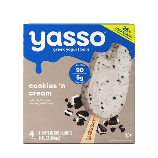 Yasso Frozen Greek Yogurt - Cookies 'n Cream Bars - 4ct