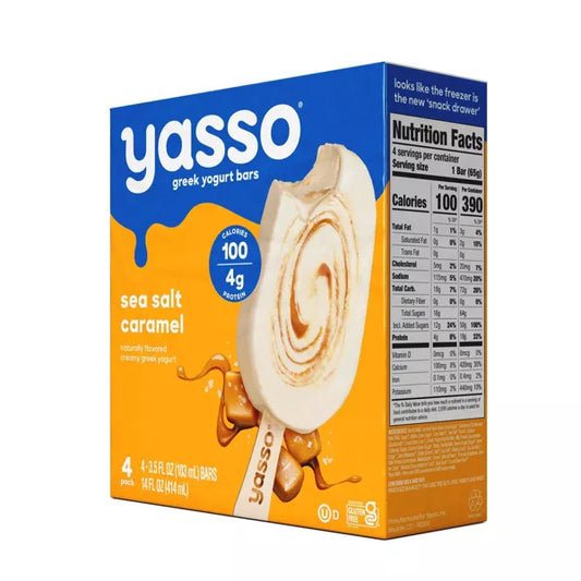 Yasso Frozen Greek Yogurt - Sea Salt Caramel Bars - 4ct