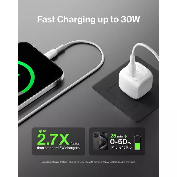 Belkin 30W USB-C Wall Charger - White