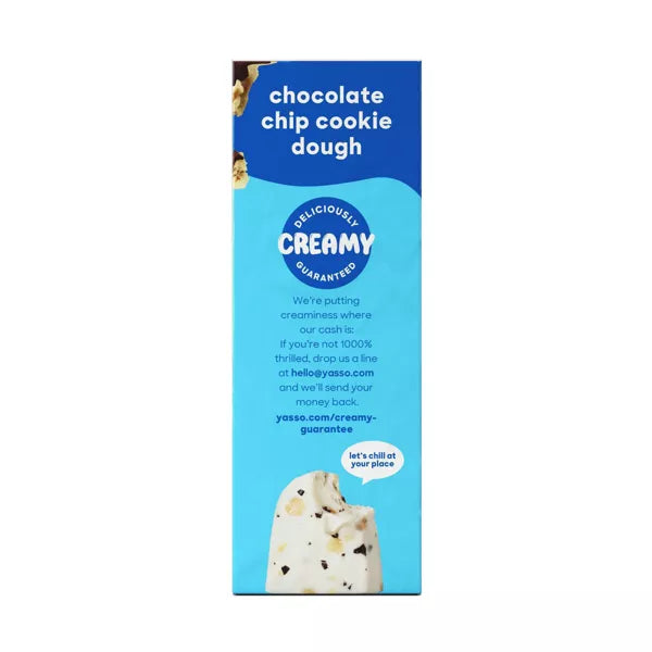 Yasso Frozen Greek Yogurt - Chocolate Chip Cookie Dough Bars - 4ct