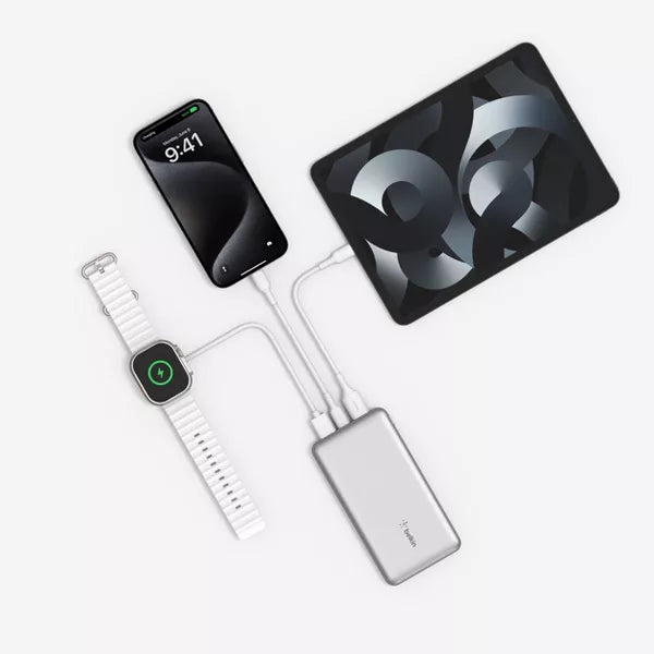 Belkin 10000mAh Power Bank 15W USB-A + USB-C - Silver
