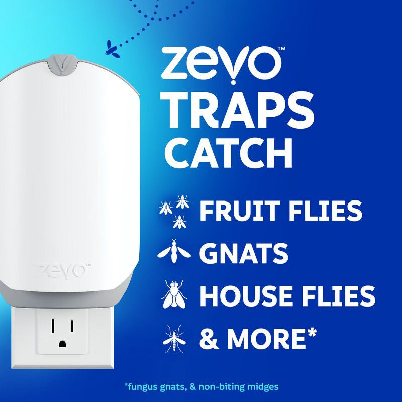 Zevo
Zevo Flying Insect Indoor Light Fly Trap Starter Kit, Catches House Flies, Fruit Flies, Gnats and More - 1 Trap + 3 Refills