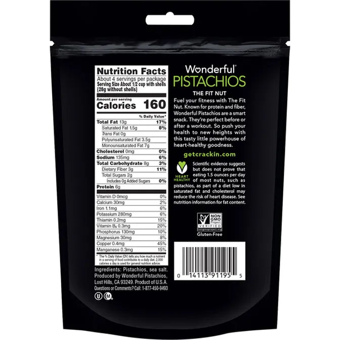 Wonderful Roasted & Salted Pistachios
8 oz