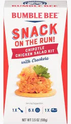 Bumble Bee Snack On The Run Chipotle Chicken Salad with Crackers Kit, 3.5 oz - Ready to Eat, Spoon Included - Shelf Stable & Convenient Protein Snack